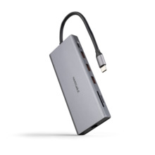 Nanocable HUB USB-C 12 en 1 - Conversor USB-C 3.1 a 3 x USB-A 3.2 + 3 x USB-C 3.2 + USB-C PD 100W + 2 x HDMI 4K@60Hz + DP 4K@60H