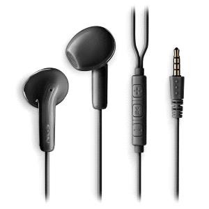 NGS CROSS FLIP Auriculares Intraurales con Microfono - Jack 3,5mm - Boton Multifuncion - Color Negro