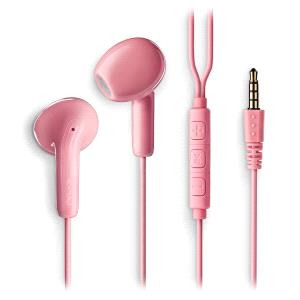 NGS CROSS FLIP Auriculares Intraurales con Microfono - Jack 3,5mm - Boton Multifuncion - Color Rosa