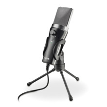 NGS MS120USB Microfono USB para Streaming - Configuracion Ajustable - Grabacion Cardioide - Puerto de Monitorizacion de Auricula