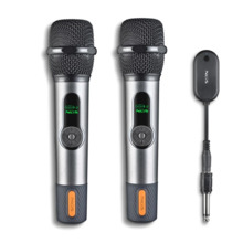 NGS SingerStar Duo Kit 2 Microfono Inalambrico Vocal - Tipo Dinamico - Sonido Potente y Claro - Entrada Jack 3.5 y Adaptador Jac