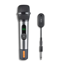 NGS SingerStar Microfono Inalambrico Vocal - Tipo Dinamico - Sonido Potente y Claro - Entrada Jack 3.5 y Adaptador Jack 6.3 - Al
