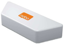 Nobo Borrador Microfibra para Pizarra Blanca - Eliminacion Eficaz de Tinta y Suciedad - Blanco - Almohadilla Lavable - Iman Inte