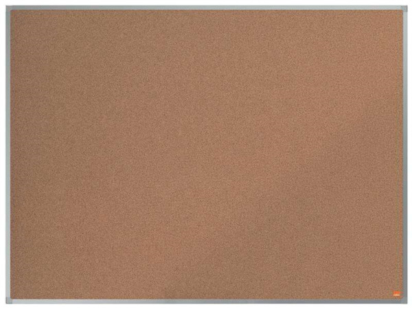 Nobo Essence Tablero de Anuncios de Corcho 1200x900mm - Montaje en Esquinas - Superficie de Corcho - Marco de Aluminio Anodizado