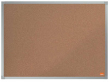 Nobo Essence Tablero de Anuncios de Corcho 600x450mm - Montaje en Esquinas - Superficie de Corcho - Marco de Aluminio Anodizado