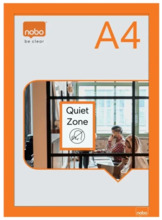 Nobo Pack de 2 Marcos Autoadhesivos Magneticos en Formato A4 - Colocacion en Vertical u Horizontal - Marco de Color Naranja