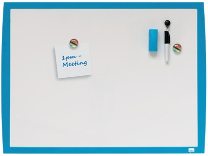 Nobo Pizarra Blanca Magnetica Pequeña 585x430 - Marco de Colores Vibrantes - Accesorios de Pizarra a Juego - Azul