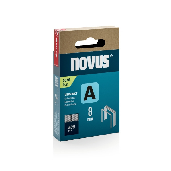 Novus A Tipo 53 Caja de 800 Grapas 53/8 Galvanizadas - Patilla de 6mm