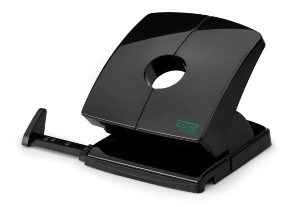 Novus B 230 re+new Perforadora de Papel - Perfora hasta 30 Hojas - Fabricada con Plastico Reciclado - Escala de Tope - Vaciado F