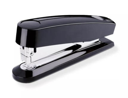 Novus B 7A Grapadora de Sobremesa + Caja de 200 Grapas 24/6 - Grapa hasta 30 Hojas - Grapado Cerrado, Abierto y Clavado - Color Negro
