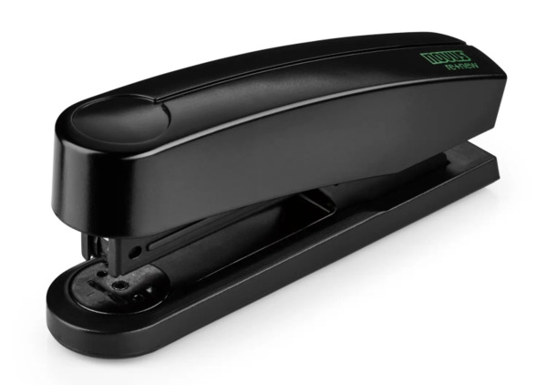 Novus B2 re+new Grapadora de Sobremesa - Fabricada con Plastico Reciclado - Hasta 25 Hojas - Grapado Abierto, Cerrado y Clavado