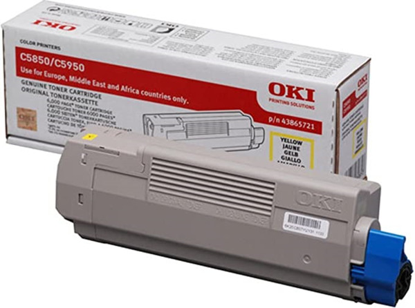 OKI C5850/C5950/MC560 Amarillo Cartucho de Toner Original - 43865721