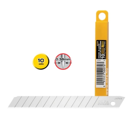 Olfa Pack de 10 Cuchillas de Respuesto para Cuters Olfa - 12 Segmentos - Ancho 9mm