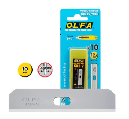 Olfa Pack de 10 Cuchillas de Respuesto para Cuters Olfa SK-7 - Acero Inoxidable
