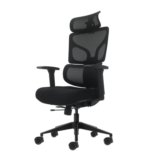 Oqonos Cherg 010 Silla de Oficina Ergonomica con Reposacabezas Cervical Ajustable, Respaldo y Asiento de Malla Elastica, Reposab