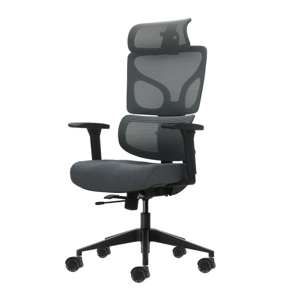 Oqonos Cherg 011 Silla de Oficina Ergonomica con Reposacabezas Cervical Ajustable, Respaldo y Asiento de Malla Elastica, Reposab