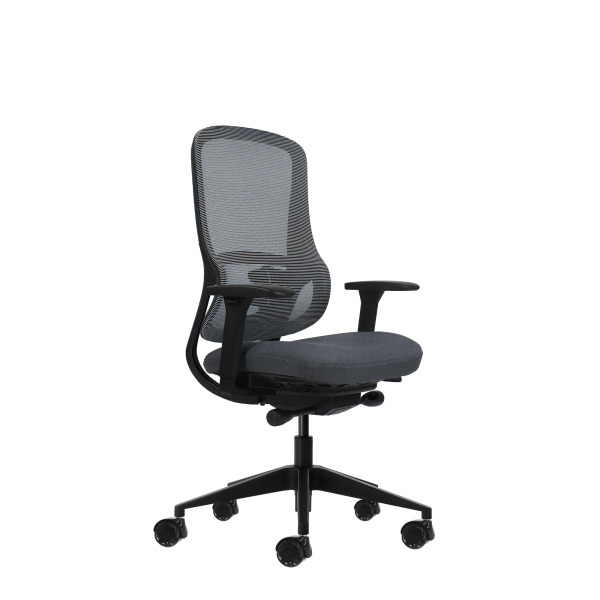 Oqonos Cherg 020 Silla de Oficina Ergonomica con Mecanismo Autobalanceado, Reposabrazos 4D, Asiento Deslizable y Ruedas de Silic