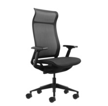 Oqonos Cherg 028 Silla de Oficina Ergonomica con Respaldo y Asiento de Malla Elastica, Mecanismo Autobalanceado, Reposabrazos 4D