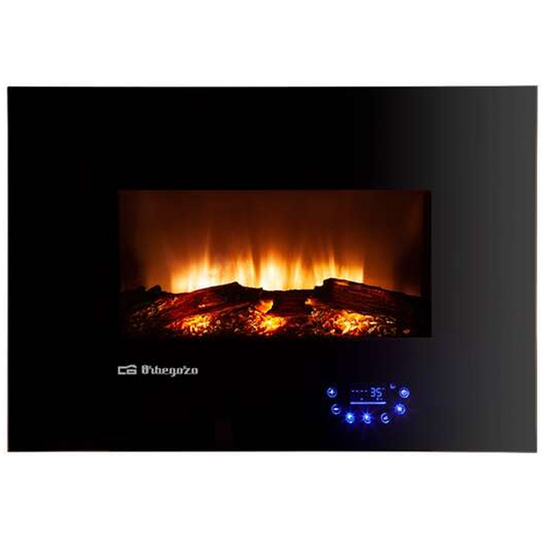 Orbegozo 8000 Chimenea Electrica Efecto Fuego Real - Potencia 1800W - Panel de Control Tactil - 5 Niveles de Intensidad de Llama