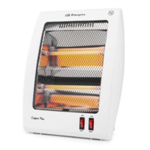 Orbegozo BP 5010 Estufa de Cuarzo - Potencia 800W - Seguridad Antivuelco - 2 Niveles de Calor - Reflector Protegido - Recogecabl