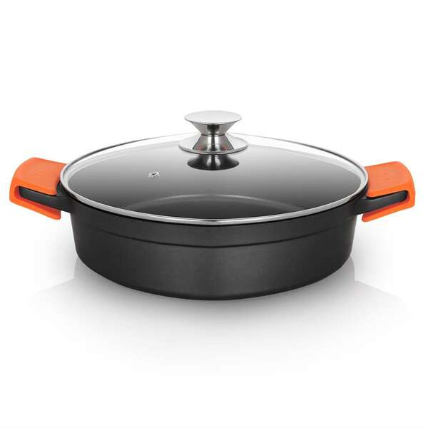 Orbegozo CDB 1028 Cacerola Baja de Aluminio Fundido - Versatilidad y Seguridad en la Cocina - Antiadherente Libre de Pfoa - Apta