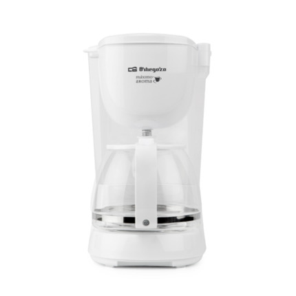 Orbegozo CG 4051 Cafetera de Goteo - Capacidad para 12 Tazas - Jarra de Cristal de 1,25L - Filtro Permanente - Deposito con Indicador de Agua - Mantenimiento de Calor por 30min - Color Blanco
