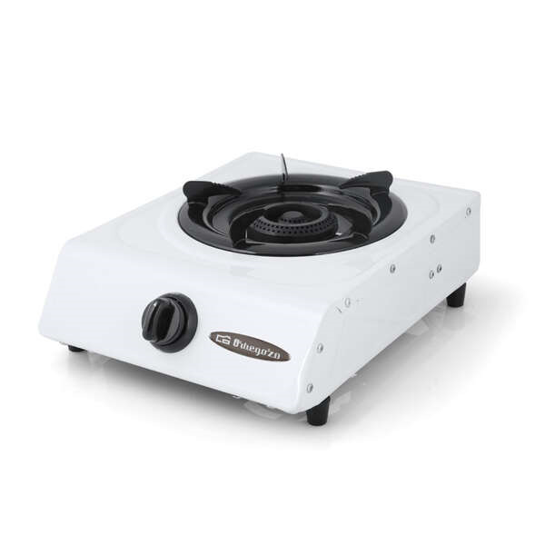Orbegozo FO 1600 Hornillo a Gas Blanco - Encendido Piezoelectrico - Quemador de Triple Corona - Versatil y Practico - Ideal para