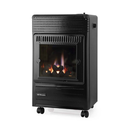 Orbegozo HBF 95 N Estufa de Llama Azul - Potencia Calorifica de 3500W - Triple Sistema de Seguridad - Clase Energetica a - Ruedas y Asas de Transporte - Gas Butano/Propano - 40x70x34cm - Color negro