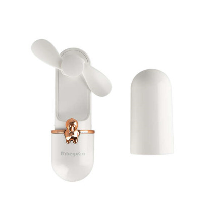 Orbegozo HF 2500 Ventilador de Mano Elegancia Portatil - 2 Velocidades de Ventilacion - DiseÃ±o Compacto y Elegante -Funda Protectora Incluida - Carga Facil con Puerto Micro USB - Bateria Duradera de Litio