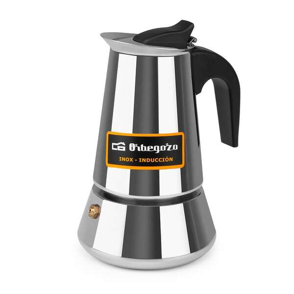 Orbegozo KFI 460 Cafetera de Acero Inoxidable Resistente y Versatil - Capacidad para 4 Tazas - Apta para Todo Tipo de Fuegos - A