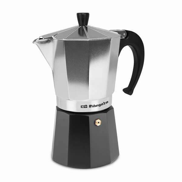 Orbegozo KFM 930 Cafetera de Aluminio Aromas en Familia - Capacidad para 9 Tazas - Utilizable en Cocinas a Gas - Electricas y Vi