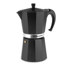 Orbegozo KFN 1210 Cafetera de Aluminio Negra - Capacidad para 12 Tazas - Mango Ergonomico - Valvula de Seguridad - Facil de Limp