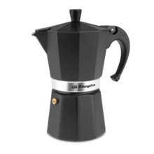Orbegozo KFN 610 Cafetera de Aluminio Negra - Capacidad para Seis Tazas - Utilizable en Cocinas a Gas - Electricas y Vitrocerami