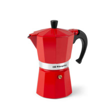 Orbegozo KFR 640 Cafetera de Aluminio - Prepara 6 Tazas de Cafe en Minutos - Compatible con Diferentes Tipos de Cocinas - Mango