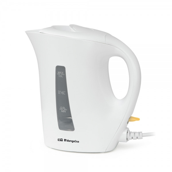 Orbegozo KT 4150 Hervidor de Agua 1L 1200W - Libre de BPA - Asa de Tacto Frio - Apagado Automatico - Indicador de Nivel de Agua