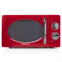 Orbegozo MI 2020 Microondas Vintage Rojo - 20L - 700W - 6 Niveles de Potencia - Temporizador 30min - Descongelacion Rapida - Dis