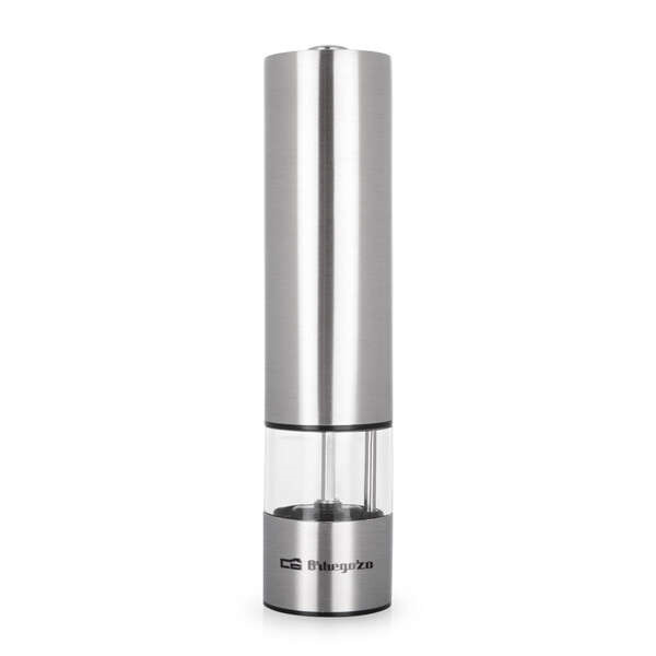 Orbegozo Molinillo Pimienta y Sal Elegance - Alta Precision Regulable - Carcasa Acero Fino - Luz Dosificacion Optima - Manejo co