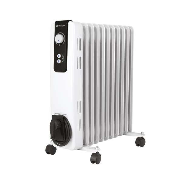 Orbegozo RH-2500 Radiador de Aceite Compacto y Potente - Potencia de 2500W - Elementos de Alta Inercia Termica - Termostato Regu