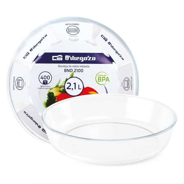 Orbegozo Serie BND Bandejas de Vidrio - 2.1L - Versatilidad y Resistencia en tu - Aptas para Horno y Microondas Facil Limpieza y