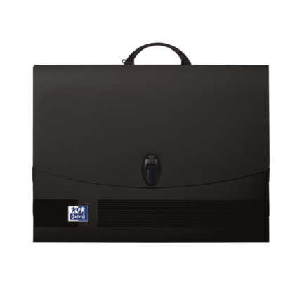 Oxford Carpeta de Dibujo A3 con Cierre y Asa Negra - Tamaño A3 - Cierre Seguro - Asa Resistente - Diseño Elegante