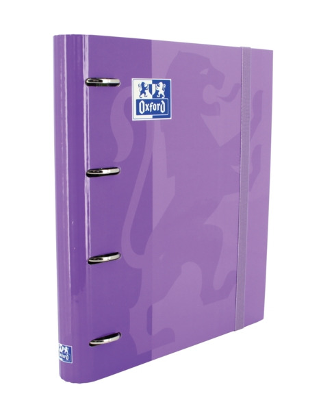 Oxford Europeanbinder Classic A4+ Carpeta de Anillas con Recambio Cuadricula 5x5 - Tapa Extradura - Cierre con Goma Elastica - C
