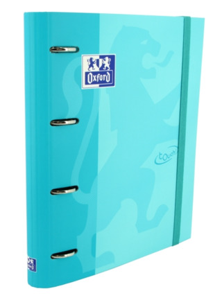 Oxford Touch A4+ Europeanbinder - Tapa Extradura Resistente - Lomo de 45mm - Anillas 4Dx35mm - Recambio 5x5 Incluido - Color Azul Pastel