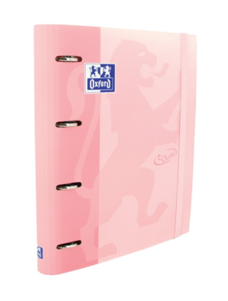 Oxford Touch A4+ Europeanbinder - Tapa Extradura Resistente - Lomo de 45mm - Anillas 4Dx35mm - Incluye Recambio 5x5 - Color Flamingo Pastel