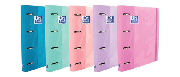 Oxford Europeanbinder Touch Carpeta de 4 Anillas Formato A4+ con Recambio Cuadriculado 5x5mm y 4 Taladros - Tapa Tacto Suave - C