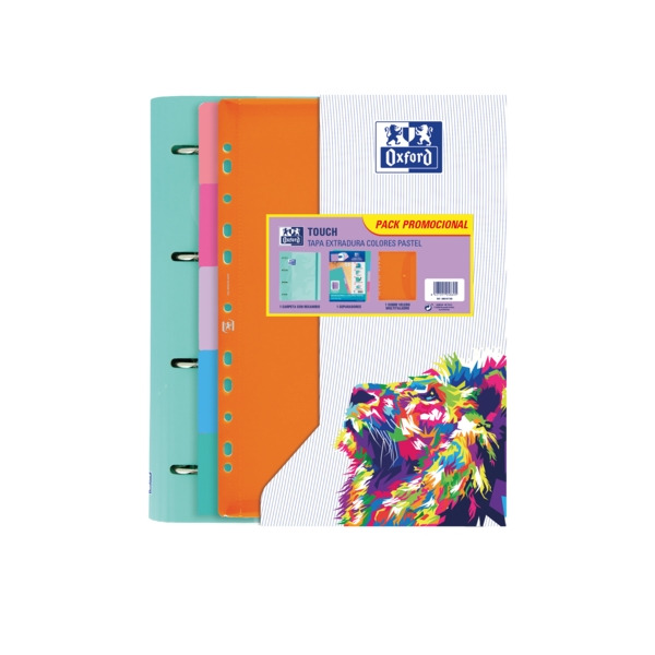 Oxford Europeanbinder Touch Carpeta Tamaño A4+ con Recambio + Separadores + Sobre de Plastico Multitaladro - Ideal para Organiz