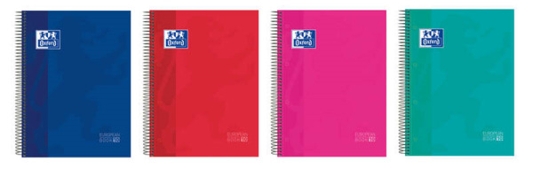 Oxford Europeanbook 10 Cuaderno Espiral Formato A4+ Cuadriculado 5x5mm - 150 Hojas - Tapa Extradura acabado Brillante - 10 Banda