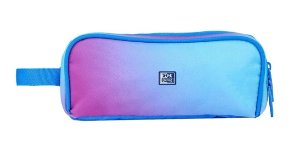 Oxford Gradient Estuche Portatodo - 3 Cremalleras - Asa Lateral - Fabricado en Material Reciclado - Color Mystic Blue