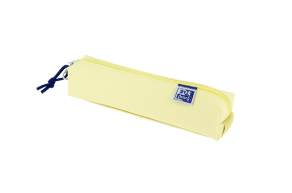 Oxford Live & Go Estuche Cuadrado PequeÃ±o - Material Acolchado - Goma Elastica para unirlo al Cuaderno - Color Amarillo