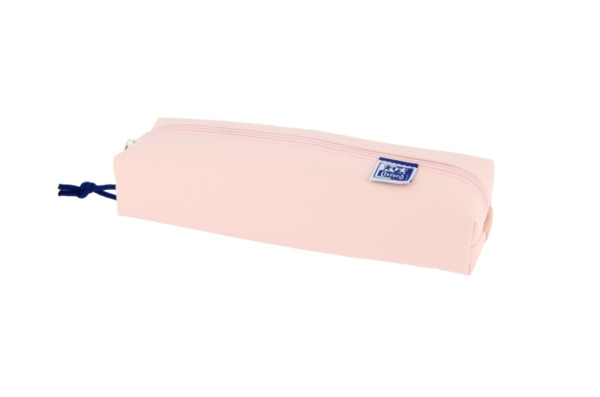 Oxford Live & Go Estuche Rectangular Mediano - Material Acolchado - Goma Elastica para unirlo al Cuaderno - Color Rosa