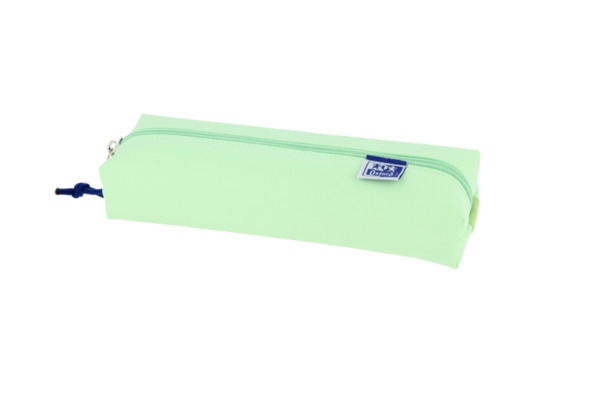 Oxford Live & Go Estuche Rectangular Mediano - Material Acolchado - Goma Elastica para unirlo al Cuaderno - Color Verde